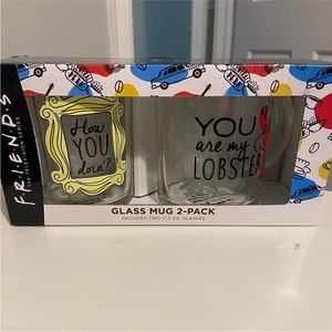 NIB Friends TV Show Glass Mug 2-Pack How You Doin’ You‎ Are My Lobster 17.5oz